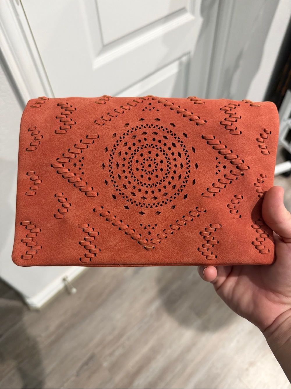 Street Level Rust Laser Cut Flap Crossbody Bag NWT